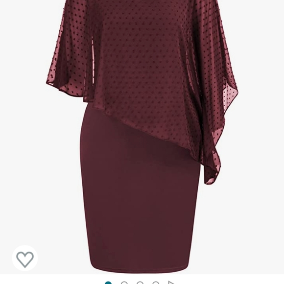 Hanna Nikole Women's Sleeveless Cape Dress with Chiffon Overlay  Pencil Dress - Picture 4 of 6